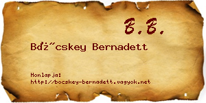 Böcskey Bernadett névjegykártya