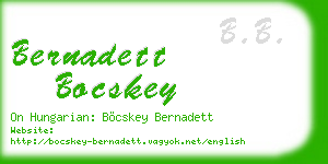 bernadett bocskey business card