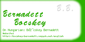 bernadett bocskey business card
